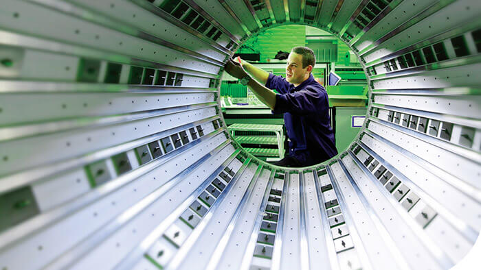 Man in the green operation room