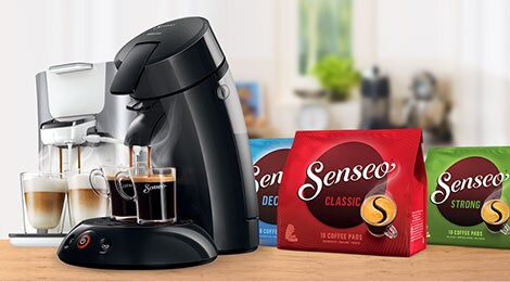 Det finnes et stort utvalg av SENSEO®-kaffemaskiner, blandinger og smaker