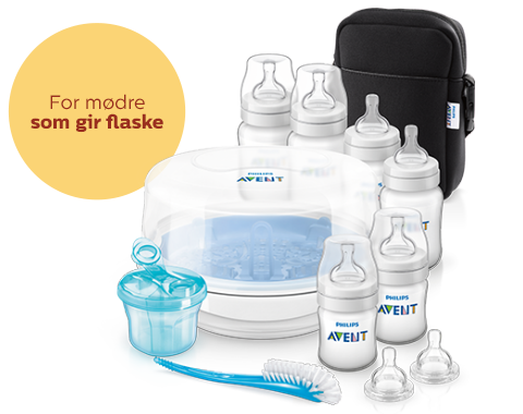 Basissett for mating med tåteflaske: flasker, dampsterilisator fra Philips Avent