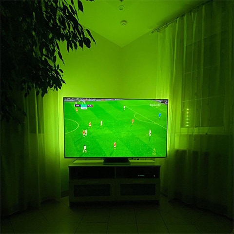 Fotballkamp på Ambilight TV